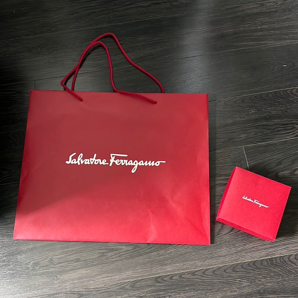 Salvatore Ferragamo belt box and huge shopping bag